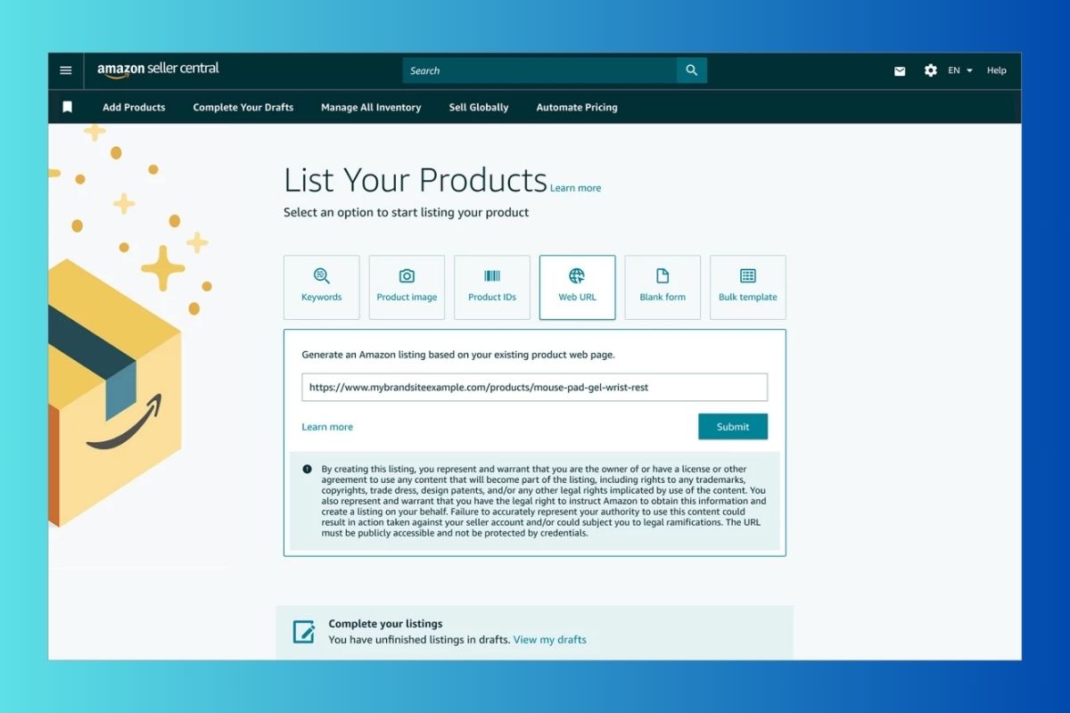 Sellers on Amazon can now generate listings via a URL using artificial intelligence (AI)